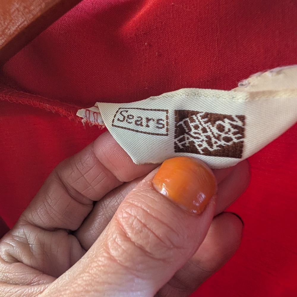 Vintage Red Button-Up Dress - Picture 7 of 10